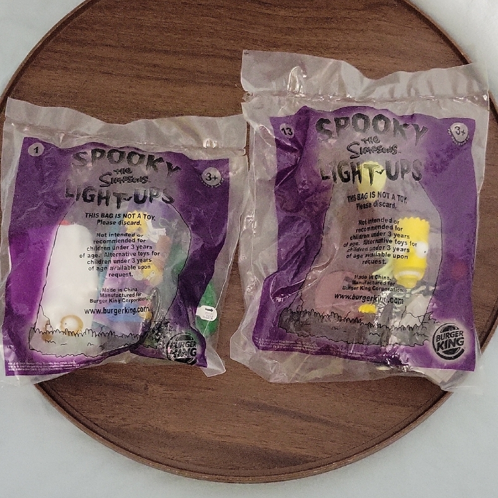 2001 Burger King The Simpsons Spooky Light-Ups Lisa & Bart NRFP